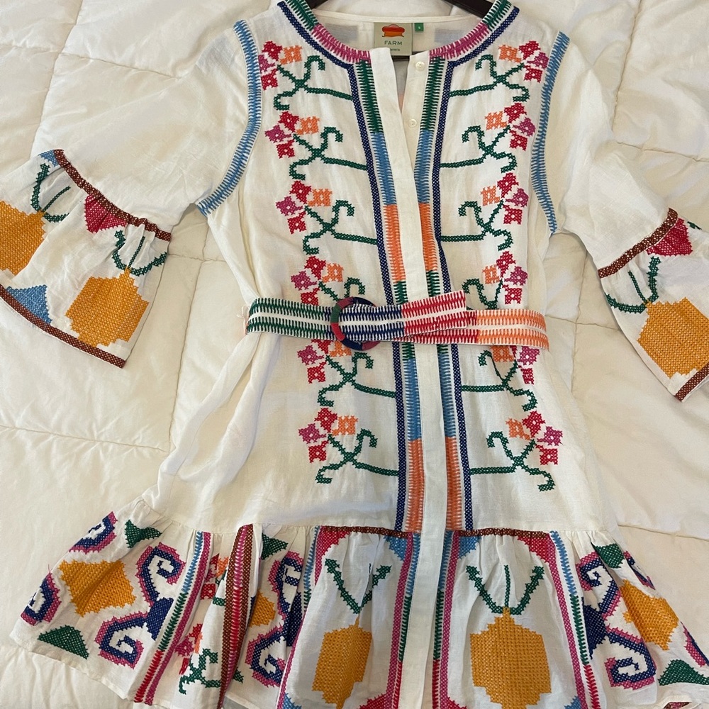 Farm rio embroidered mini dress